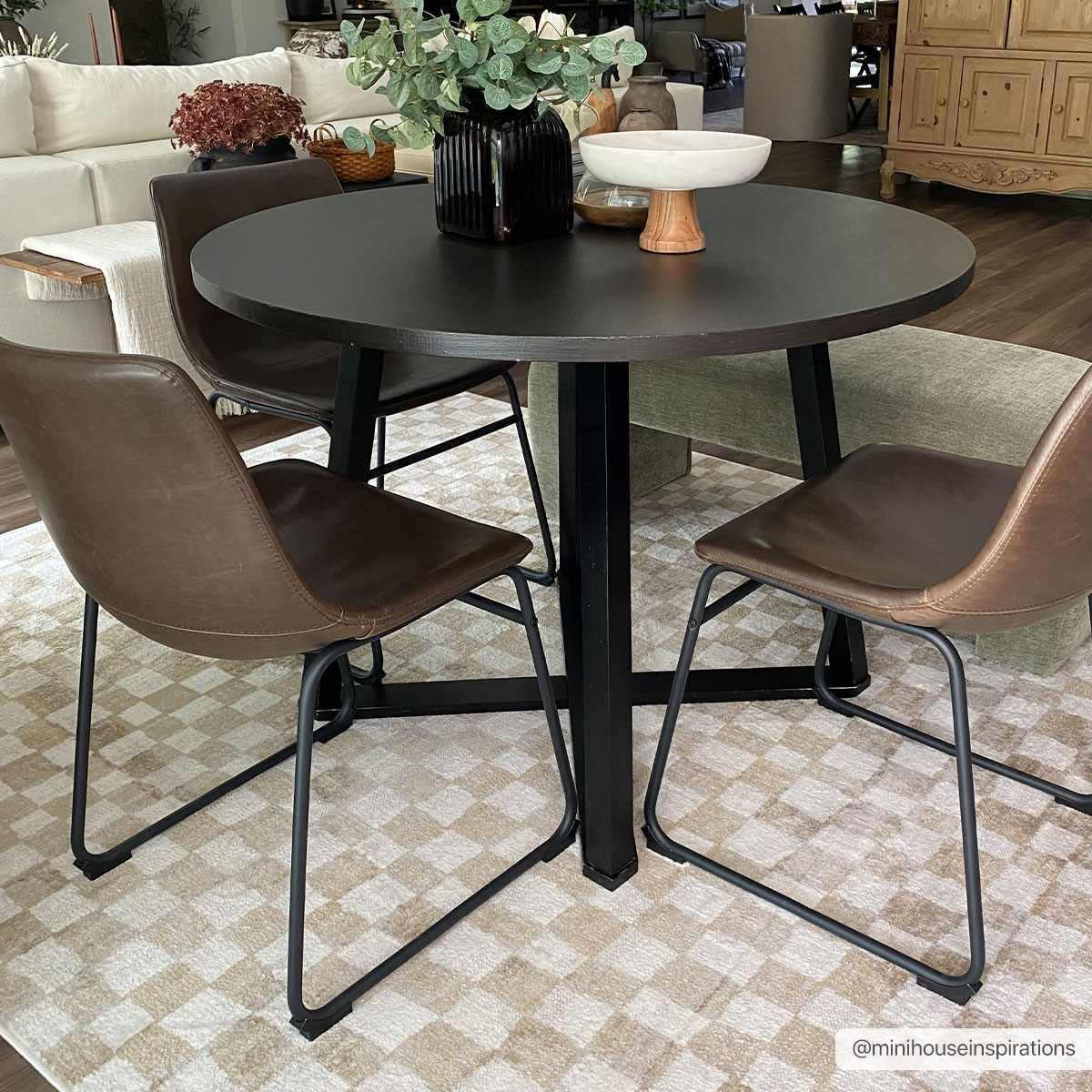 Benjy Cream & Gold Checkered Area Rug