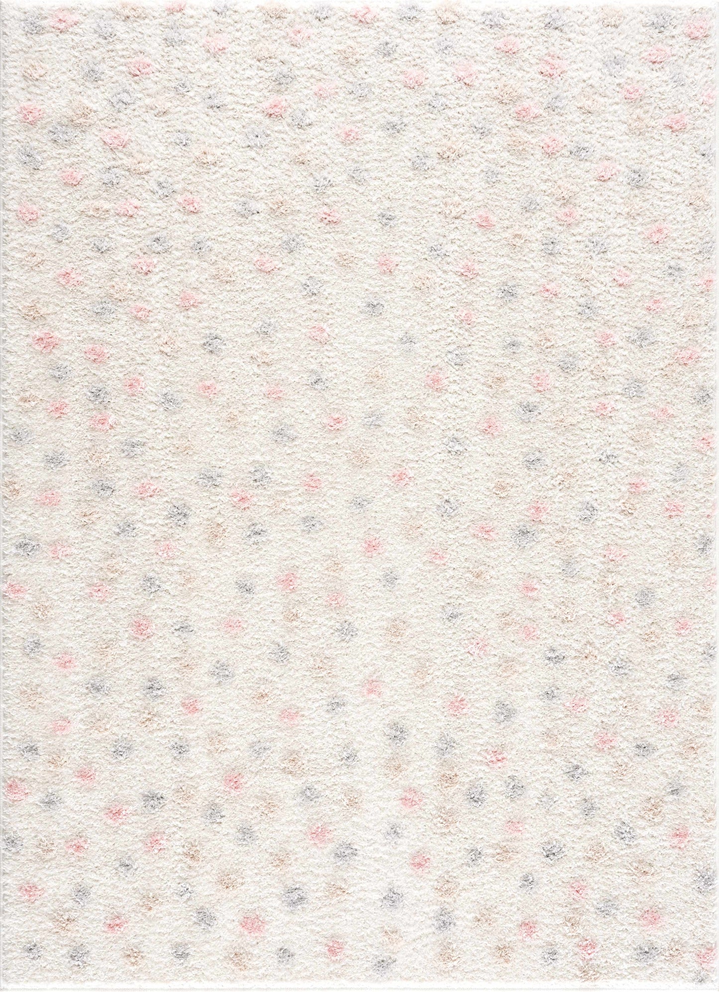 Cansu Pink & Cream Dotted Area Rug