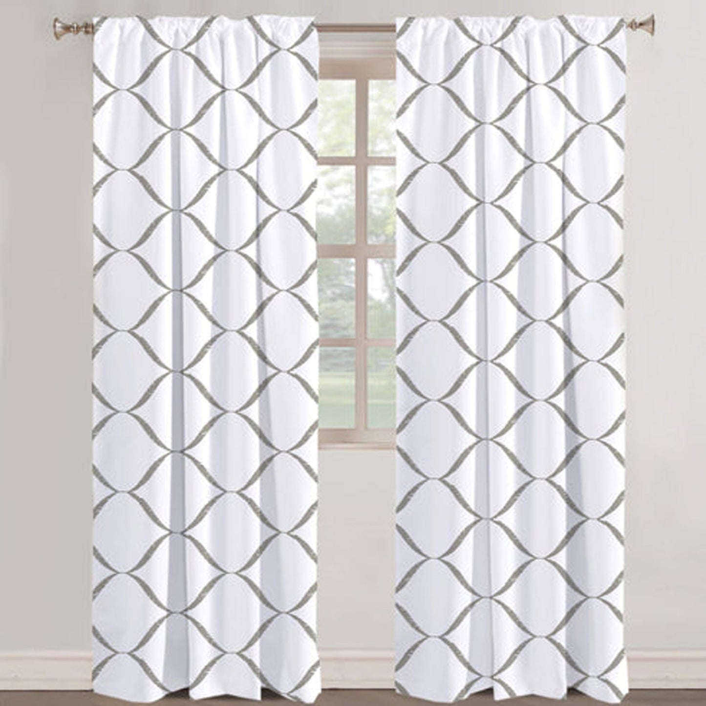 Calliope - Set of 2 Panels Crewel Embroidered Curtains | Linen Cotton