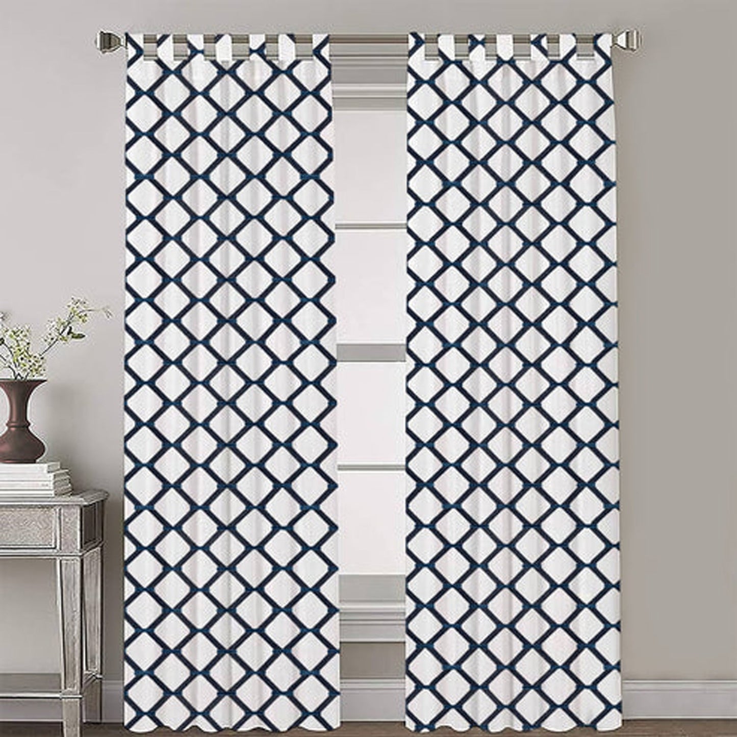 Cressida - Set of 2 Panels Crewel Embroidered Curtains | Linen Cotton