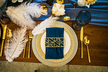 Abstract Style Napkin Wrap Matte Gold