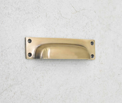 6" Rectangle Bin Pulls - Antique Brass