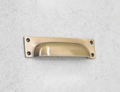 4" Rectangle Bin Pulls - Antique Brass