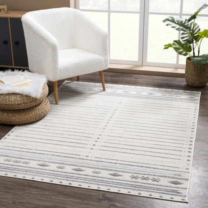 Tigri Aztec Ivory & Gray Area Rug Collection for Living Room and Dining Spaces Home Decor Accent