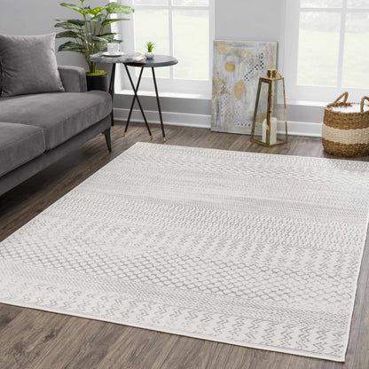Tigri Aztec Ivory & Gray Area Rug Collection for Living Room and Dining Spaces Home Decor Accent