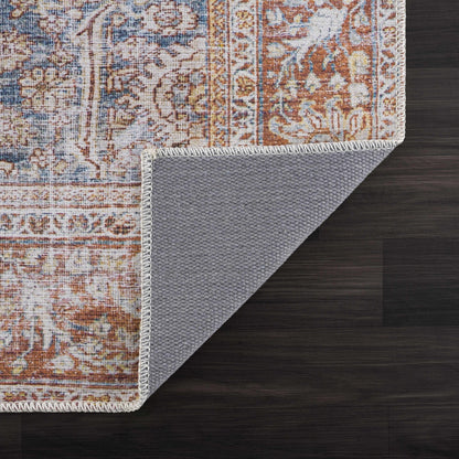 Rust Mair Traditional Washable Area Rug - Clearance