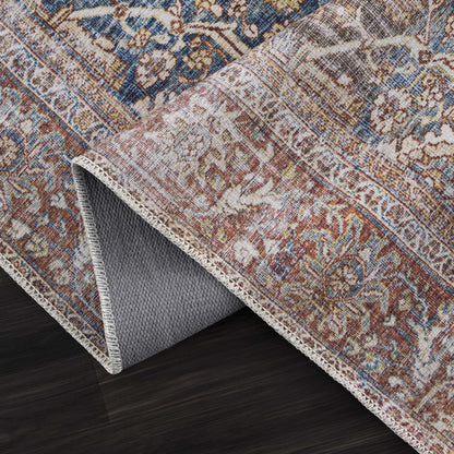 Rust Mair Traditional Washable Area Rug - Clearance