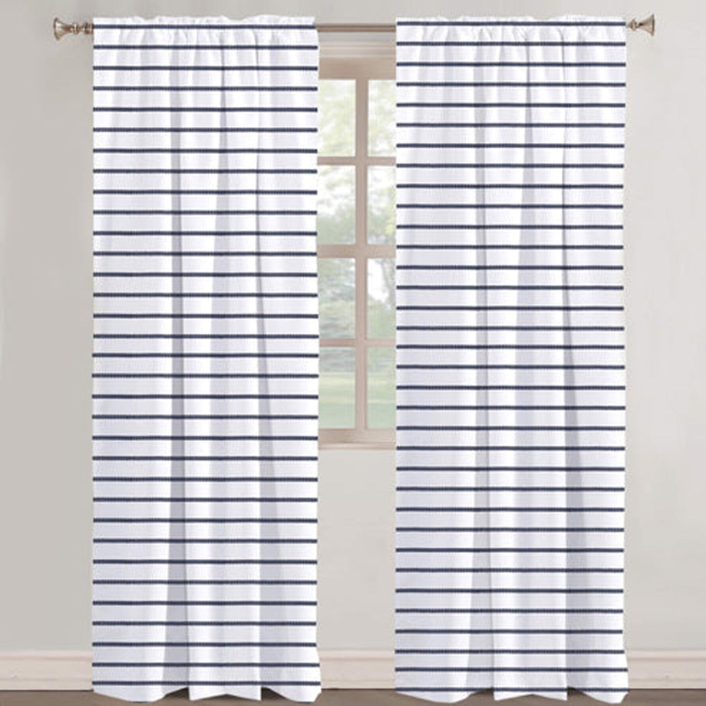 Daphne - Set of 2 Panels Crewel Embroidered Curtains | Linen Cotton