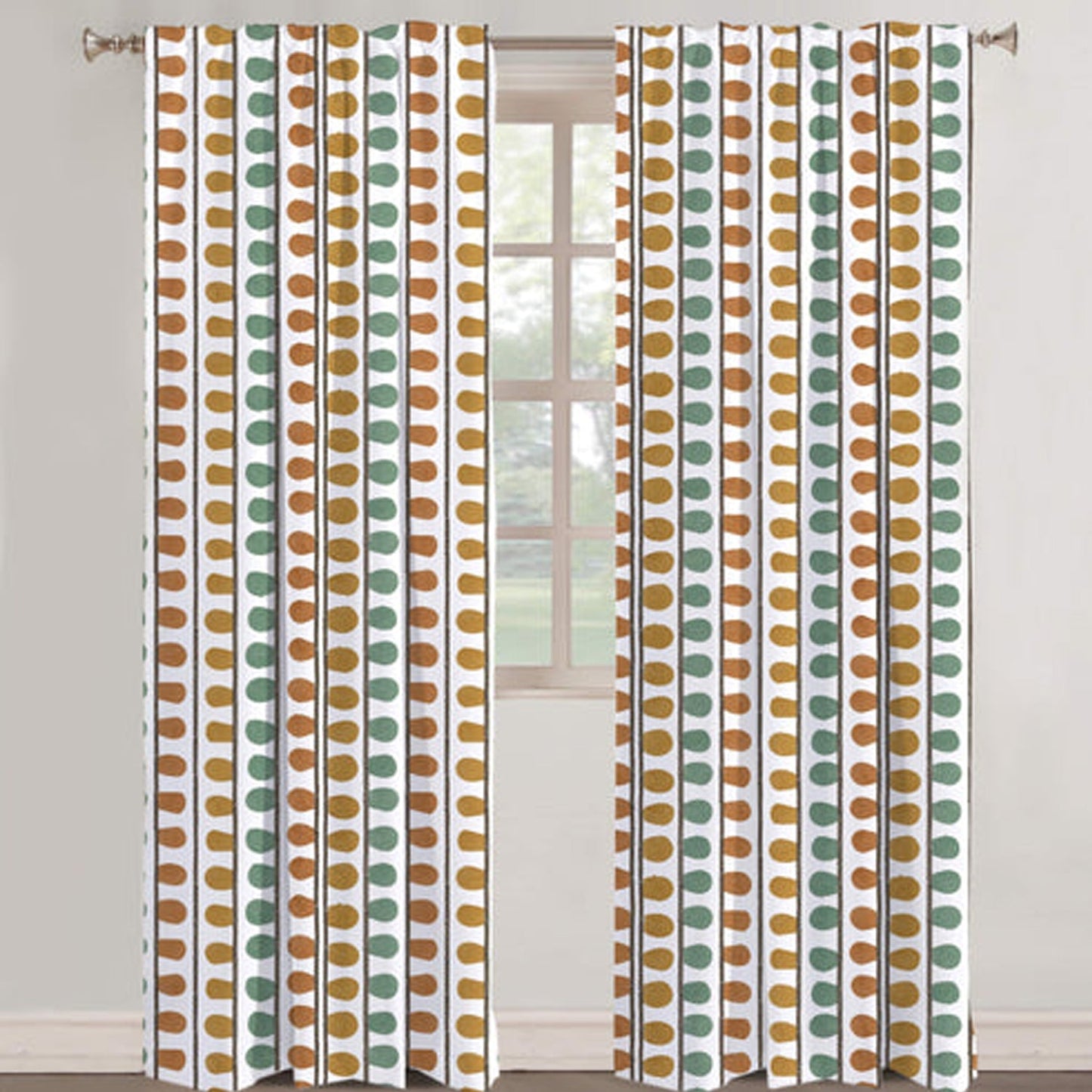 Demetra - Set of 2 Panels Crewel Embroidered Curtains | Linen Cotton