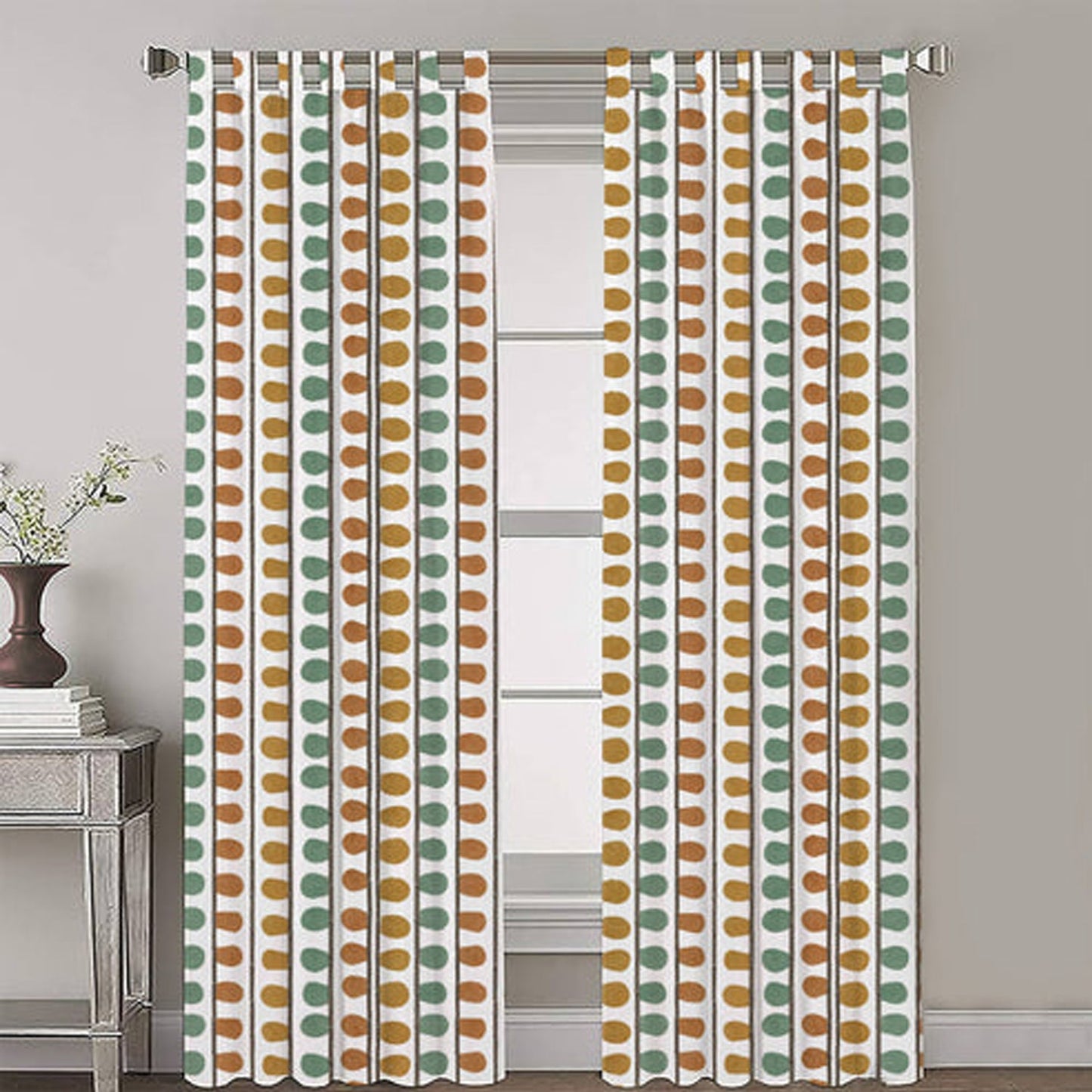 Demetra - Set of 2 Panels Crewel Embroidered Curtains | Linen Cotton