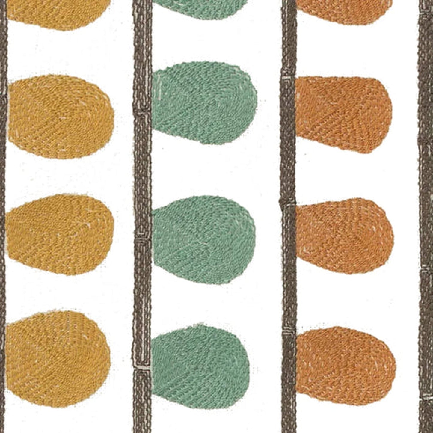 Demetra - Set of 2 Panels Crewel Embroidered Curtains | Linen Cotton