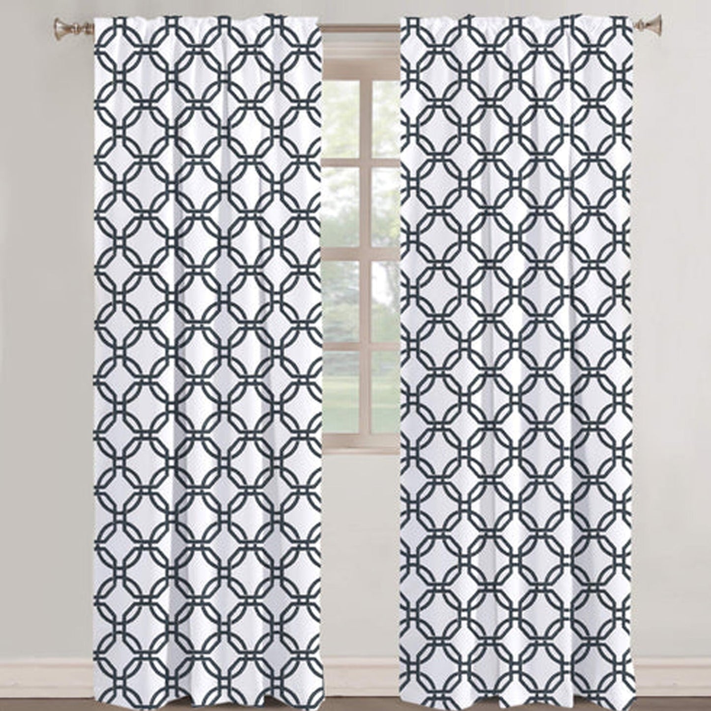 Eloise - Set of 2 Panels Crewel Embroidered Curtains | Linen Cotton