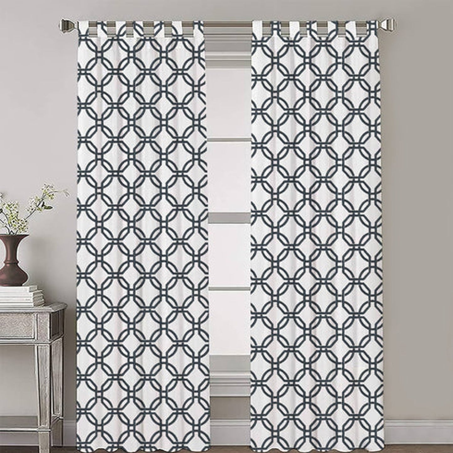 Eloise - Set of 2 Panels Crewel Embroidered Curtains | Linen Cotton