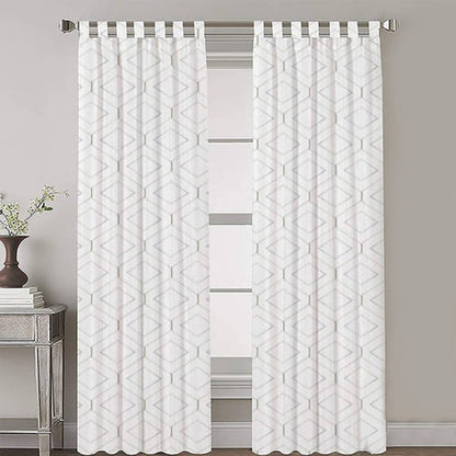 Ember - Set of 2 Panels Crewel Embroidered Curtains | Linen Cotton Mix