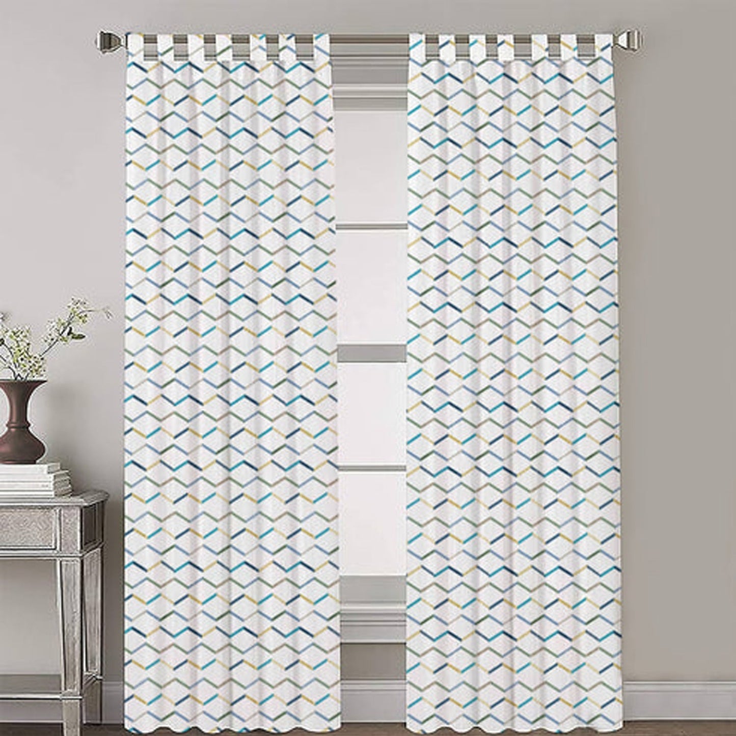 Evania - Set of 2 Panels Crewel Embroidered Curtains | Linen Cotton