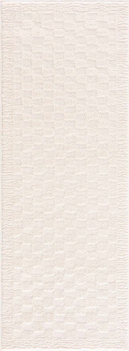 Leryn Ivory Checkered Area Rug