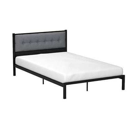 Metal Platform Bed Frame with Upholstered, Wood Slat or Panel Headboard and Trundle