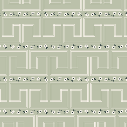 Geometric Floral Wallpaper