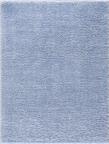 Faina Solid Aqua Shag Rug Washable