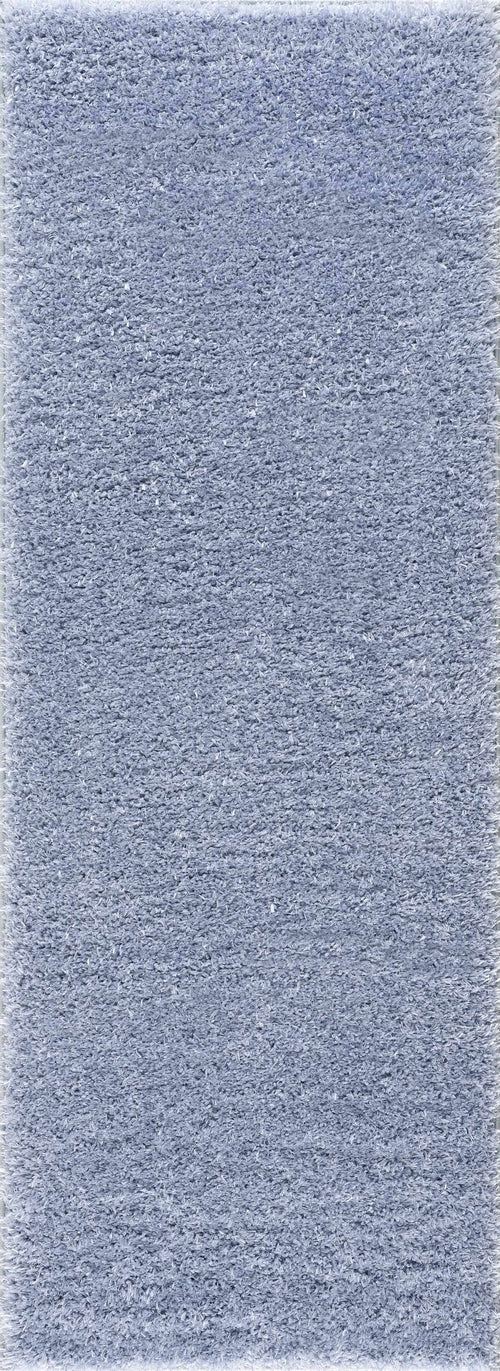 Faina Solid Aqua Shag Rug Washable