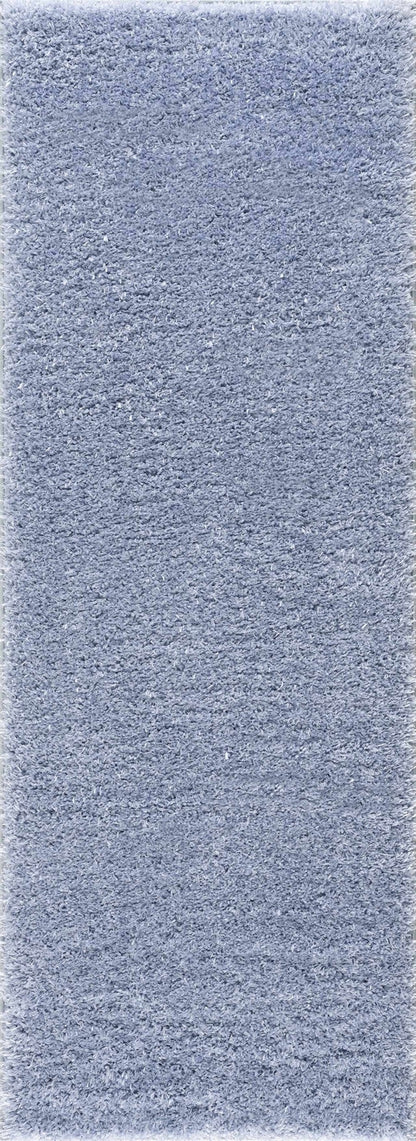 Faina Solid Aqua Shag Rug Washable