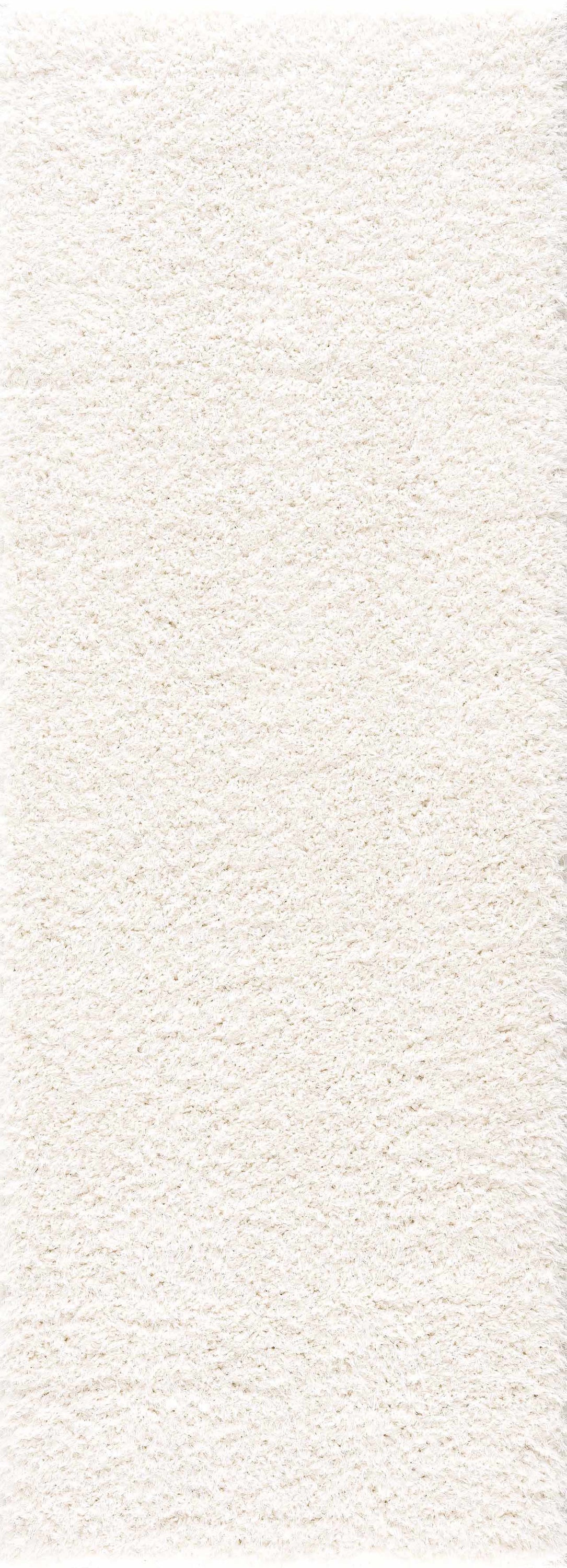Faina Solid Cream Shag Rug Washable