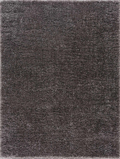 Faina Solid Dark Gray Shag Rug Washable