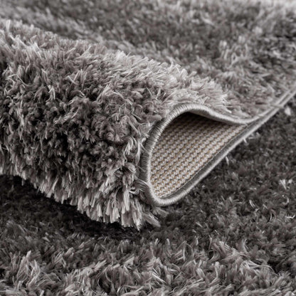 Faina Solid Dark Gray Shag Rug Washable
