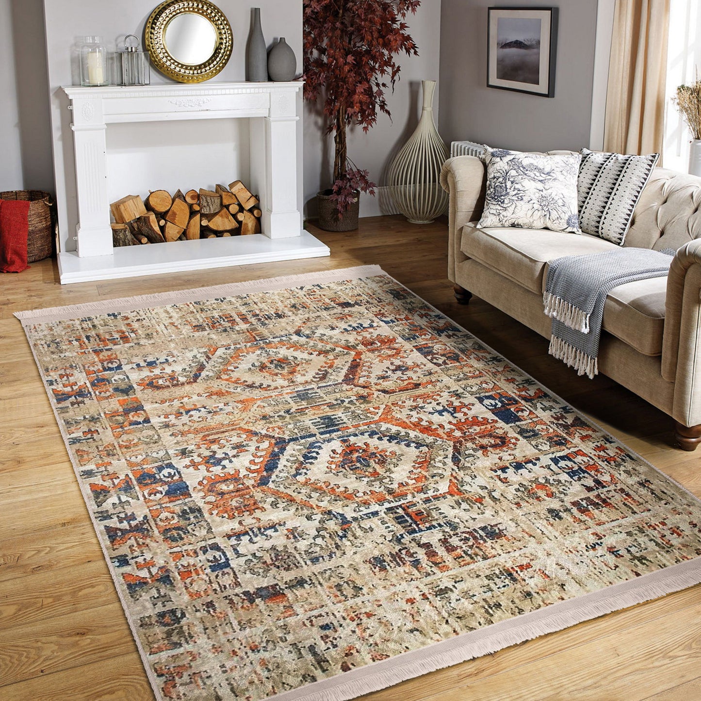 Vintage Living Room Washable Area Rug | Homeezone