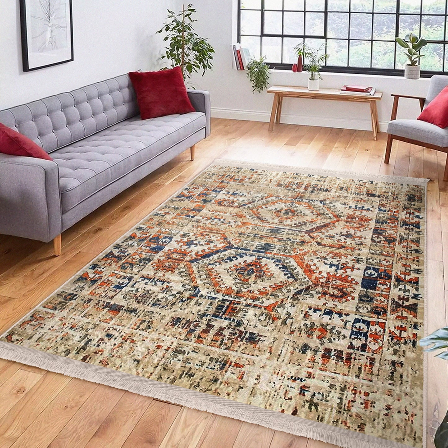 Vintage Living Room Washable Area Rug | Homeezone
