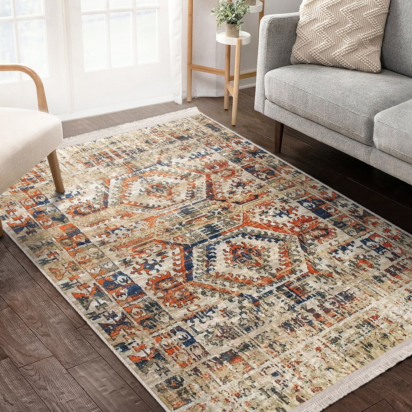 Vintage Living Room Washable Area Rug | Homeezone