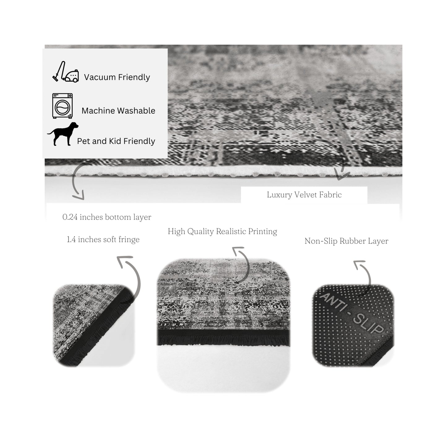 Living Room Washable Area Rug | Homeezone