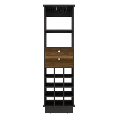 Bar Cabinet Bureck, Two Drawers, Twelve Wine Cubbies, Black Wengue /