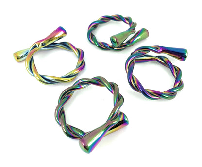 Vibhsa Modern Napkin Rings Set of 4 (Rainbow, Dishwasher Safe)