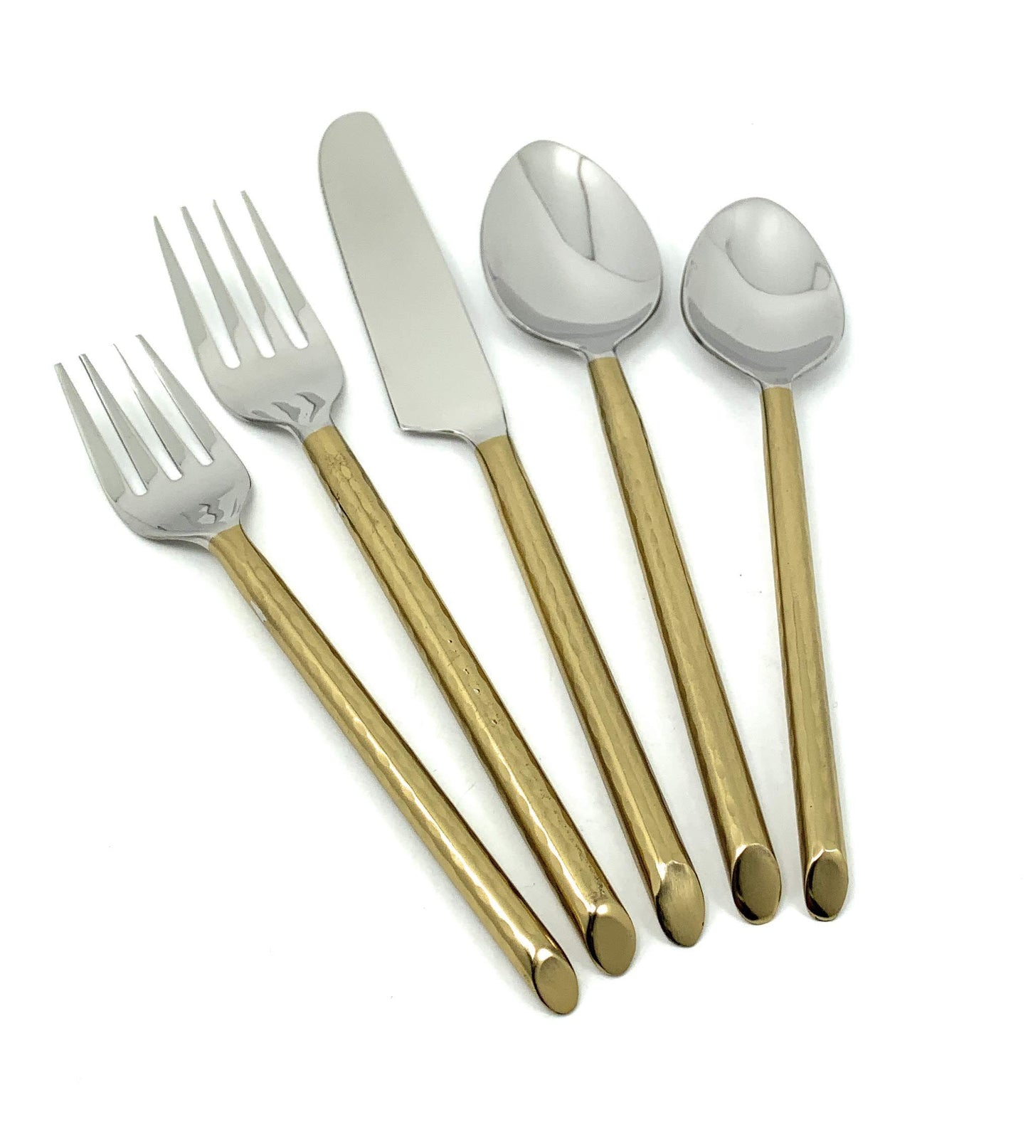 Vibhsa Stainless Steel Gold Flatware set of 20 pieces