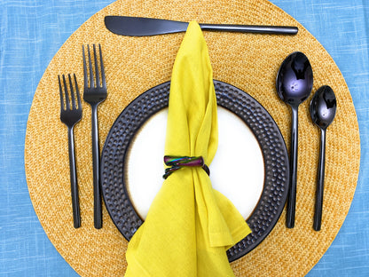 Vibhsa Modern Napkin Rings Set of 4 (Rainbow, Dishwasher Safe)