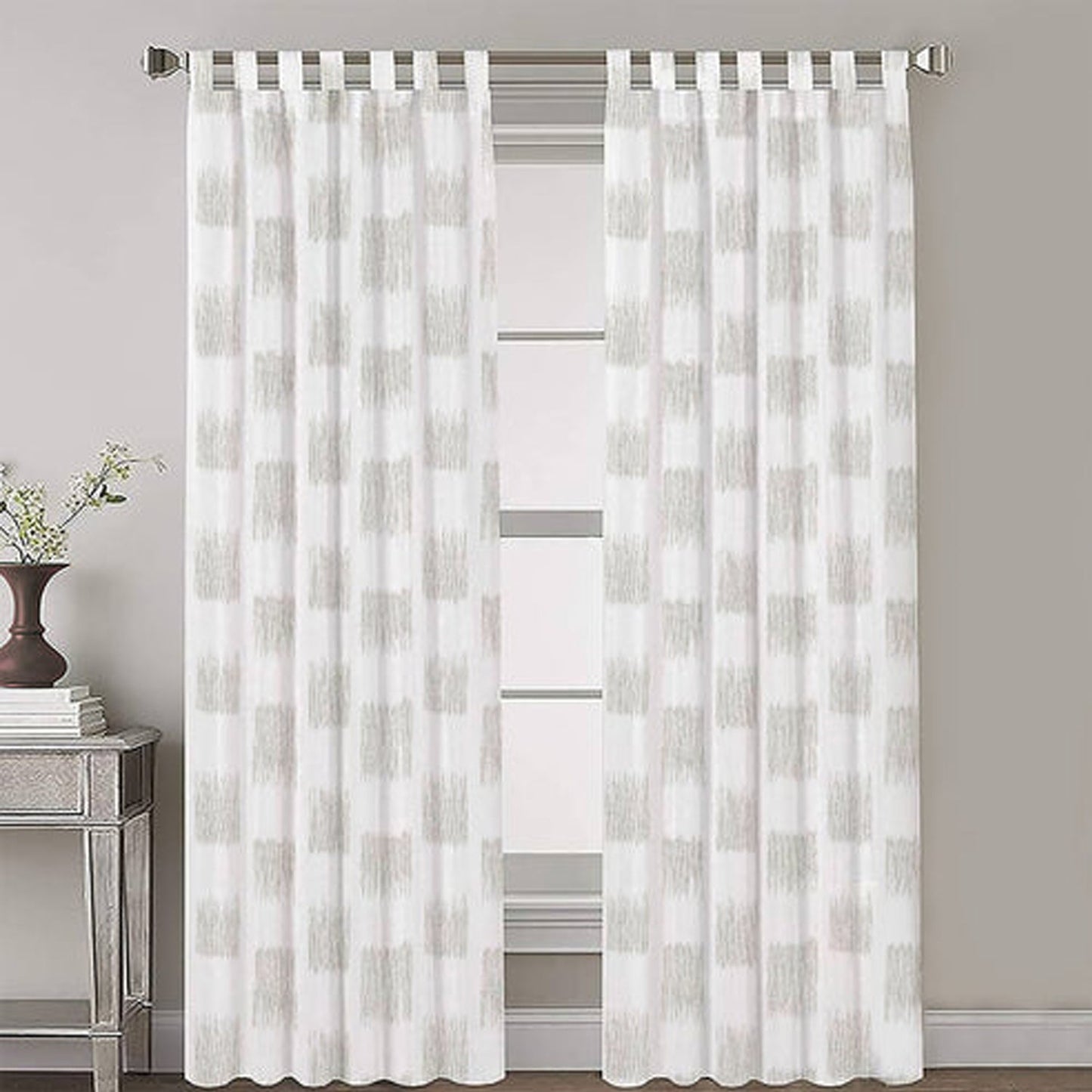 Isabeau - Set of 2 Panels Crewel Embroidered Curtains | Linen Cotton