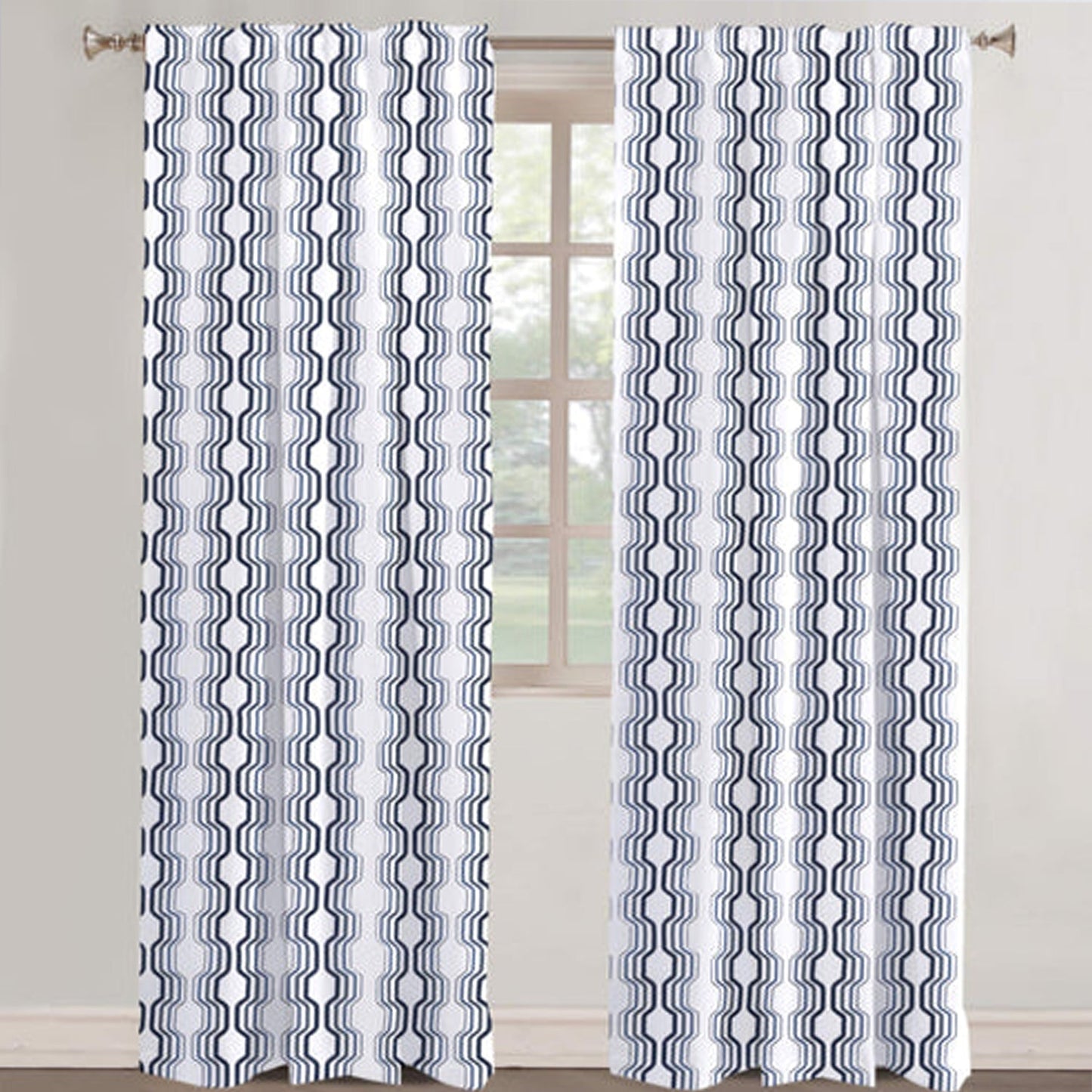 Isla - Set of 2 Panels Crewel Embroidered Curtains | Linen Cotton Mix