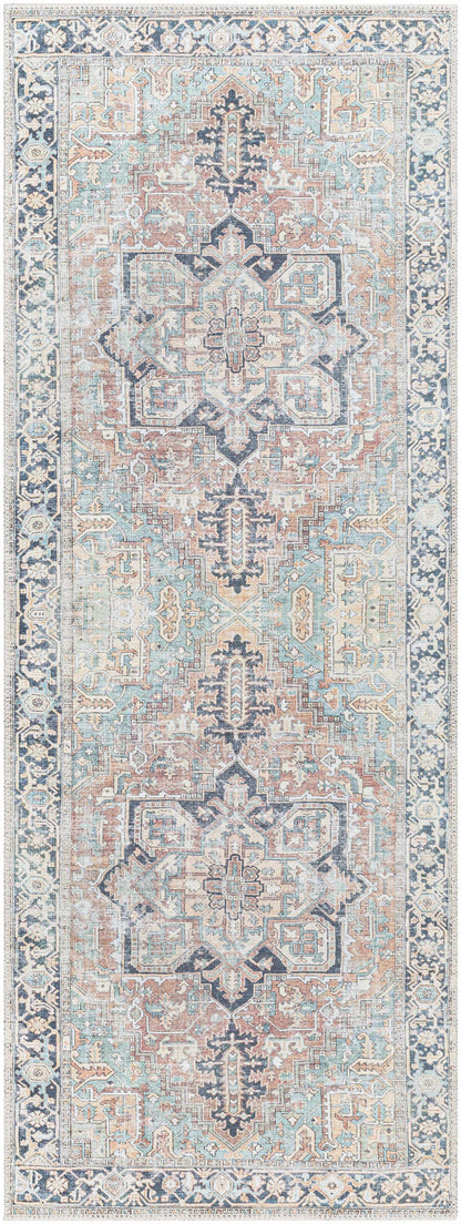 Green Nisa Vintage Washable Area Rug