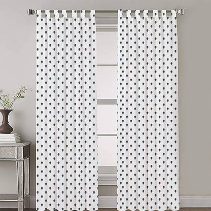 Kyra - Set of 2 Panels Crewel Embroidered Curtains | Linen Cotton Mix