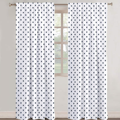 Kyra - Set of 2 Panels Crewel Embroidered Curtains | Linen Cotton Mix
