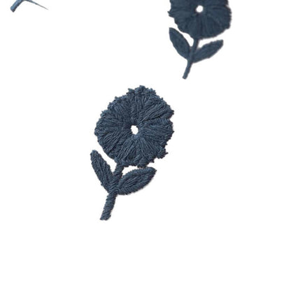 Kyra - Set of 2 Panels Crewel Embroidered Curtains | Linen Cotton Mix