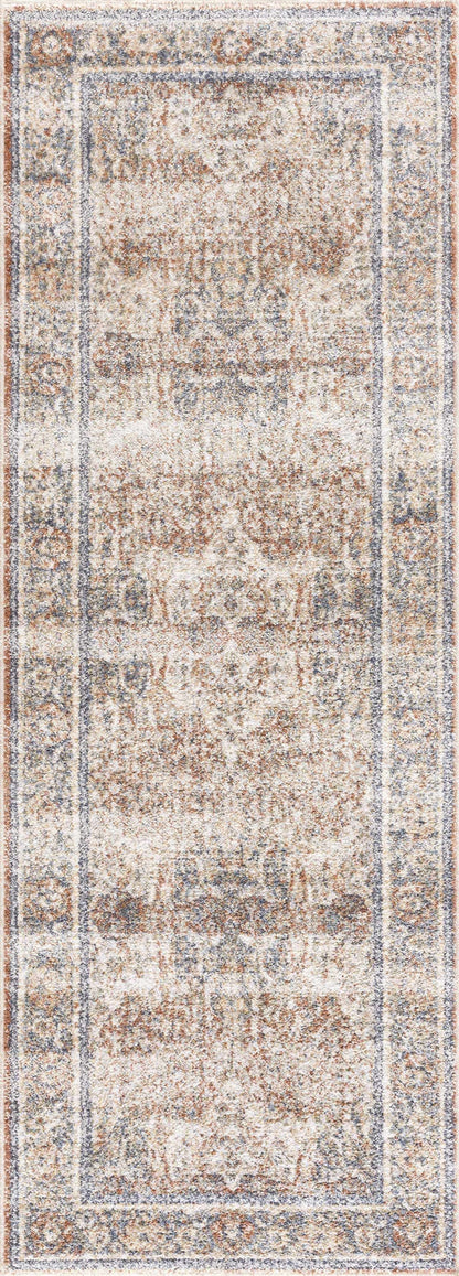 Arias Beige Blue Washable Area Rug