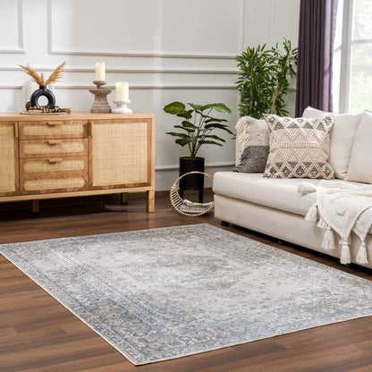 Gael Blue Washable Area Rug