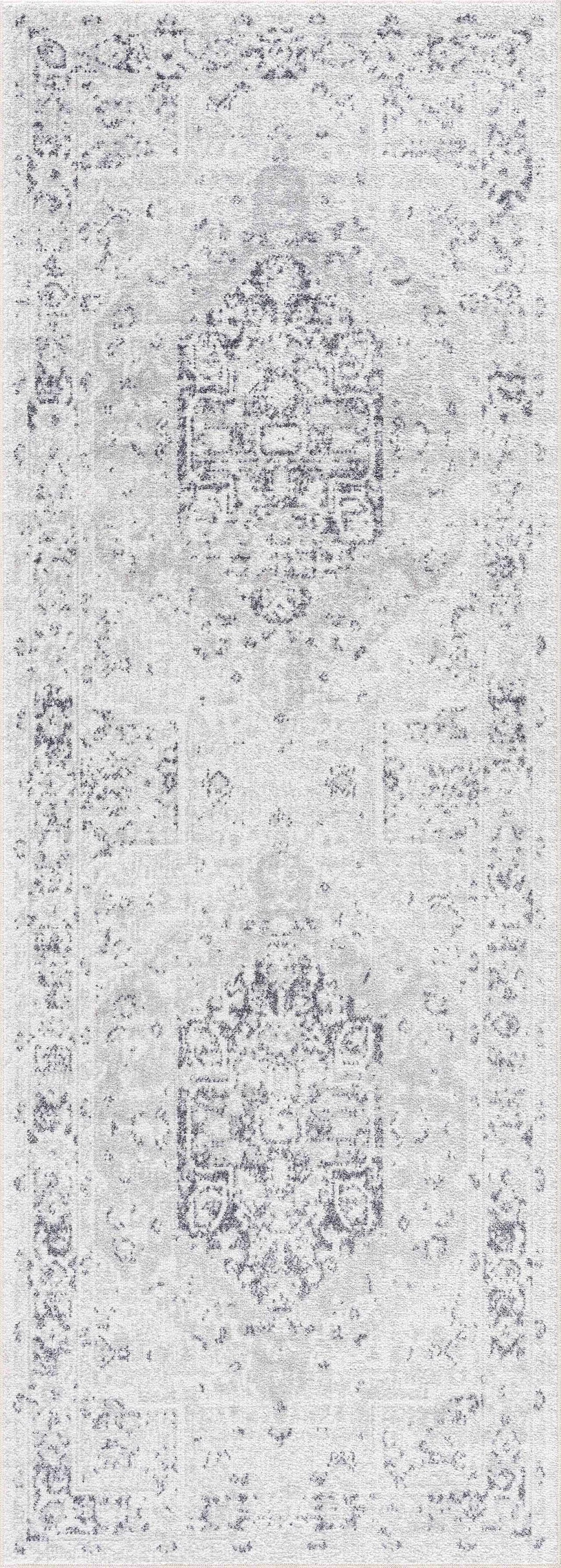Akram Cream & Antrasit Washable Area Rug