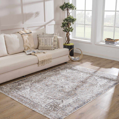 Blue Brown Hera Washable area rug