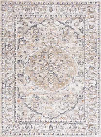 Cream Hiti Washable area rug
