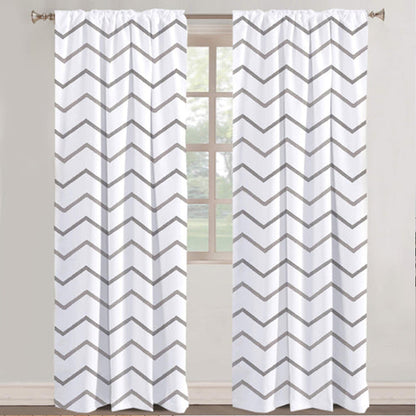 Livia - Set of 2 Panels Crewel Embroidered Curtains | Linen Cotton Mix