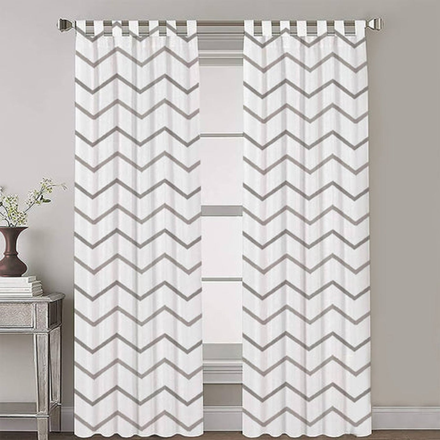 Livia - Set of 2 Panels Crewel Embroidered Curtains | Linen Cotton Mix