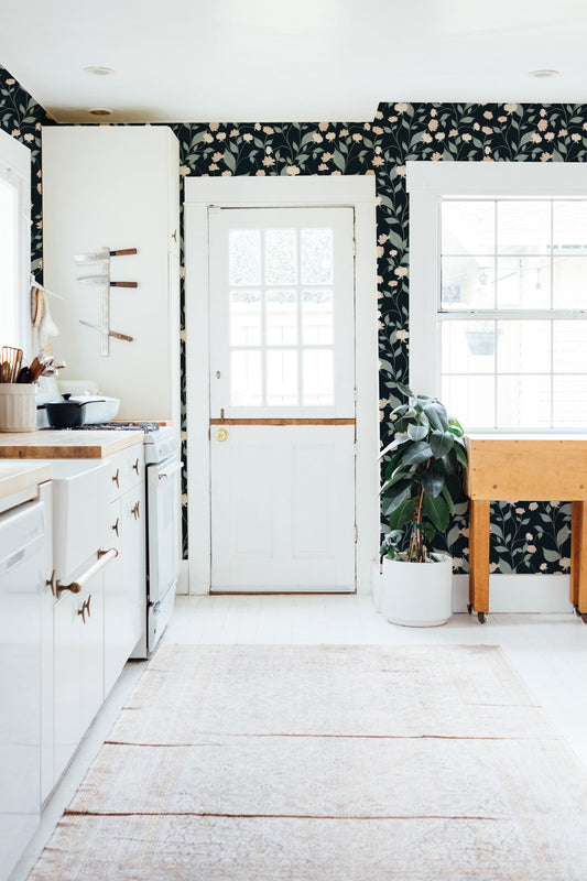 Mabel Wallpaper (Midnight) from The Marlow Collection